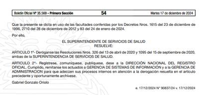 El Gobierno eliminó fondos que se otorgaban en el marco de la emergencia de la pandemia y tenían fecha hasta finales de 2025