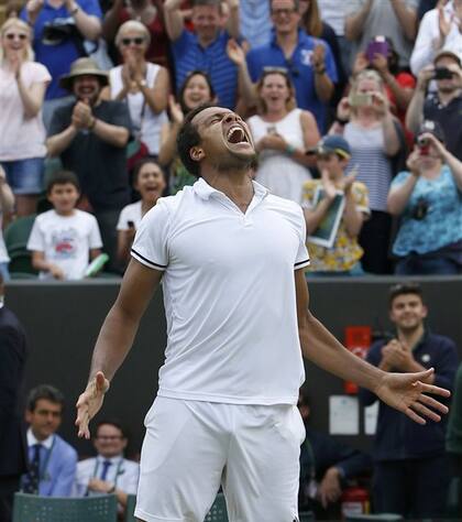 La expresión de Tsonga en Wimbledon
