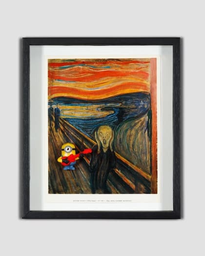 El grito de Munch y los Minions, uno de los collages de su autoría
