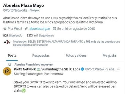 El hackeo a la cuenta de X de Abuelas de Plaza de Mayo