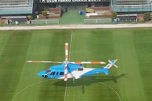 El helicóptero presidencial voló a la cancha de Ferro para la entrevista de Fernández en lo de Urtizberea