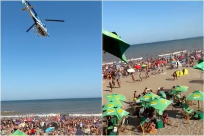 El helicóptero generó caos en la playa (Foto: Captura de video)