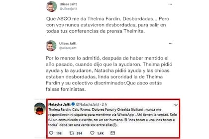 El hermano de Natacha Jaitt salió al cruce tras oír la explicación de Thelma Fardin de porqué el colectivo de Actrices Argentinas "no pudo ayudarla"