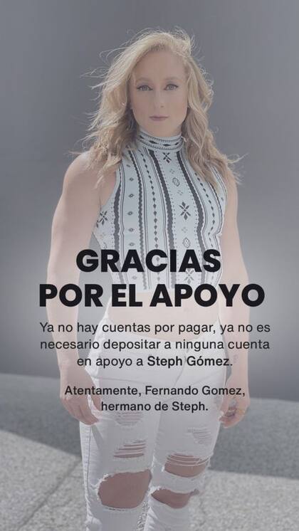 El hermano de Stephanie Gómez agradeció a todos los que colaboraron para pagar el tratamiento de la deportista