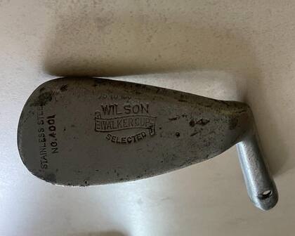 El hierro 7, Walker Cup de Wilson: es el primer palo que tuvo Florentino Molina a los 12 años, cuando comenzó como caddie y al que le introducía como vara una ramas de árbol