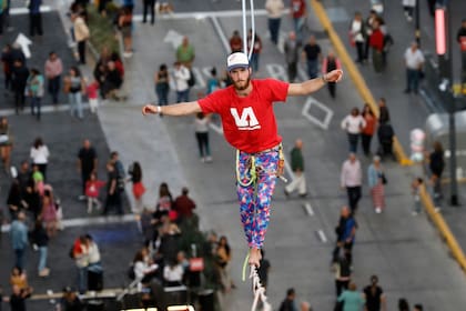 El highline, uno de los atractivos de ayer