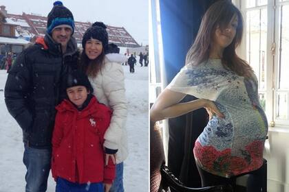 El hijo de la bailarina junto a su pareja, en sus últimos días de nieve, antes de la llegada de Ambar