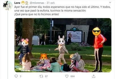 El hilo sobre la experiencia del Jardín Blue incluyó un posteo en el que se muestra una imagen del primer encuentro