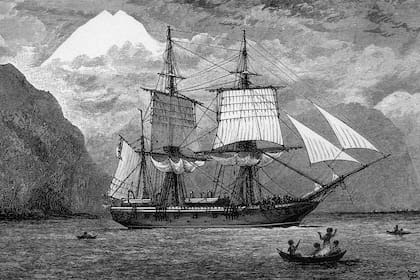 El HMS Beagle, con el que Charles Darwin recorrió el Cono Sur entre 1832 y 1835