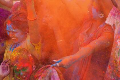 El Holi, el festival de los colores en India.