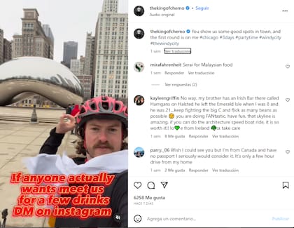 El hombre comparte en sus redes fotografías y videos de los lugares que recorre