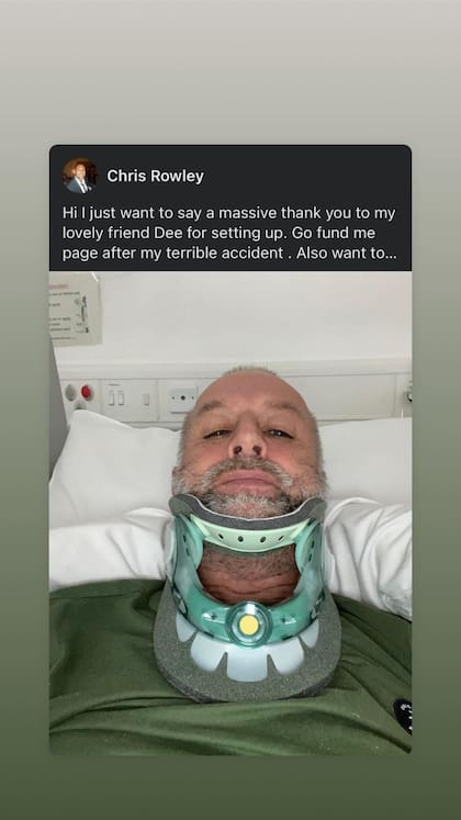 El hombre compartió fotos de cómo quedó tras el accidente