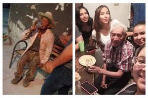Tiene 108 años, vivía en la calle y una familia le cambió la vida
