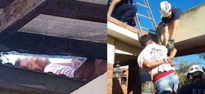 El hombre de 28 años quedó atascado en un ventiluz y, previo a ser detenido, tuvo que ser rescatado por los bomberos.