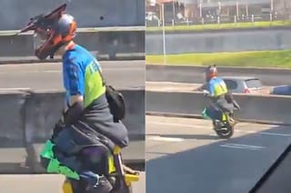 Un hombre circuló a más de 100 kilómetros por hora en monociclo eléctrico por la Panamericana