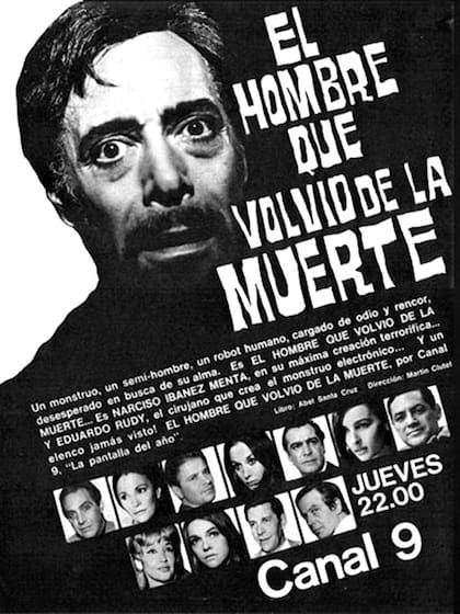 El hombre que les dio miedo a todos: Narciso Ibáñez Menta, protagonista de El hombre que volvió de la muerte, en la piel de Elmer Van Hess, por Canal 9