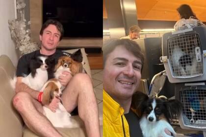 El hombre se reencontró con sus perros tras el conflicto con la Aerolínea
