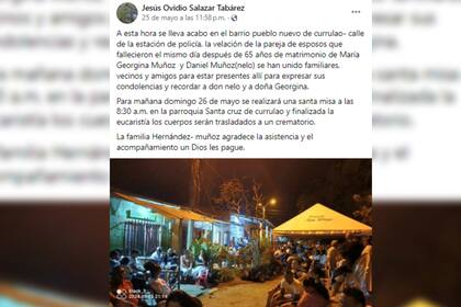 El hombre sufrió un infarto e el mismo momento en el que su esposa era operada (Foto Facebook)