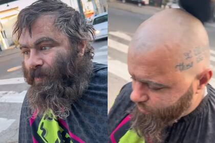 El homeless quedó irreconocible luego del cambio de look