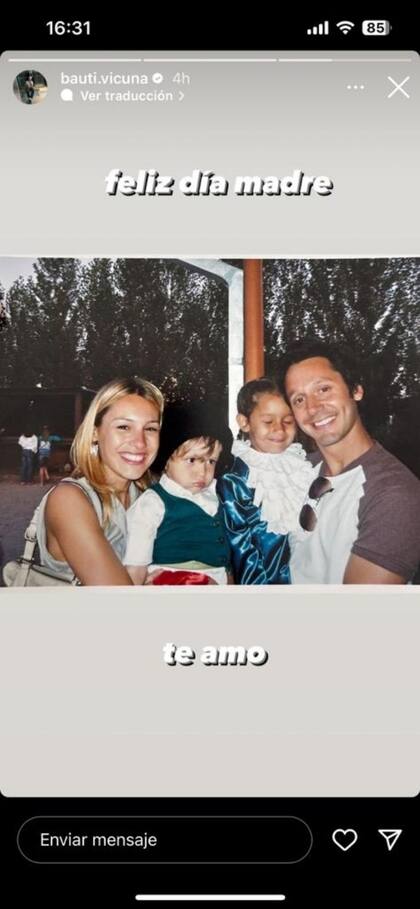 El homenaje de Bautista Vicuña a Pampita y su hermana Blanca