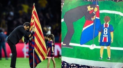 El homenaje de los hinchas del PSG a Luis Enrique y Xana (Foto: @mysemuanyabola)