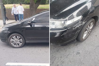 El Honda de Ernestina Pais tras el choque