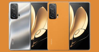 El Honor Magic V sigue el diseño del Galaxy Fold3, pero con una pantalla frontal más ancha para lograr un tamaño convencional