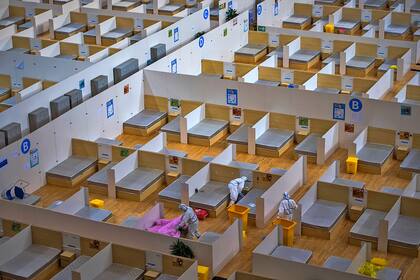 El hospital de campaña de Wuhan que fue cerrado esta semana debido a la baja de casos de coronavirus