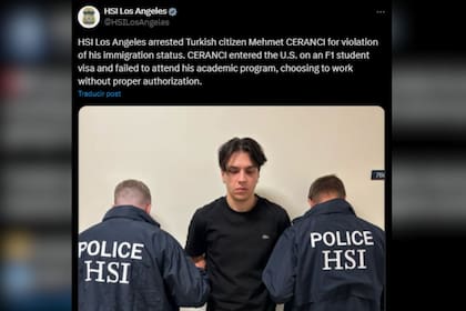 El HSI informó de la detención de un joven migrante que entró a EE.UU. con visa de estudiante