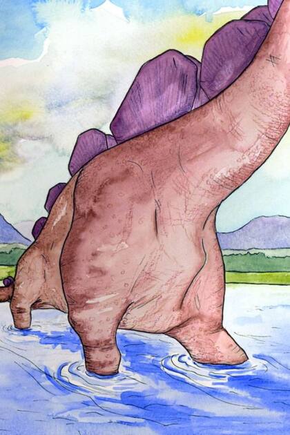 El hueso sería de una de las extremidades de un ejemplar de estegosaurio, un animal que se distinguía del resto de los dinosaurios por sus placas dorsales