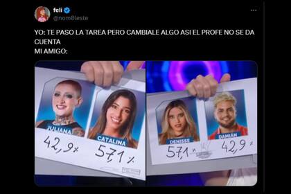 El humor no faltó en redes sociales tras la eliminación de Catalina (Captura X)
