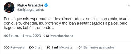 El humorista anunció el nacimiento de su segundo hijo