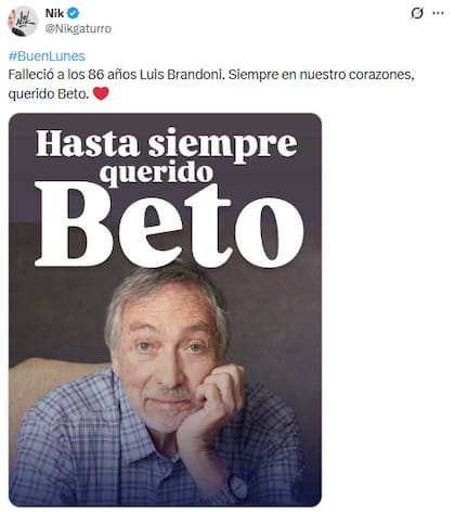 El humorista gráfico Nik se sumó a las despedidas en redes sociales