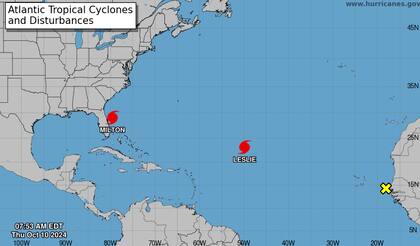 El huracán Leslie se formó en el Océano Atlántico; los expertos indican que se disipará entre el fin de semana y comienzos de la próxima