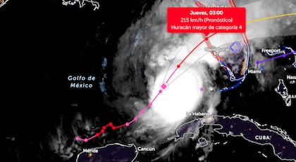 El huracán Milton llegaría a Florida convertido en huracán mayor de categoría 4.