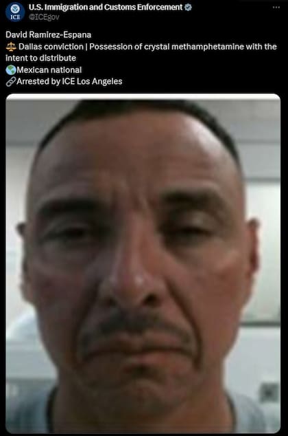 El ICE difundió el caso a través de una publicación oficial en X