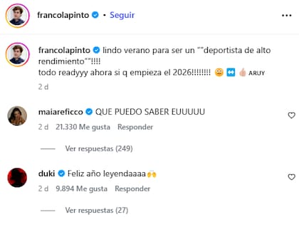 El ida y vuelta de Franco y Maia en redes sociales