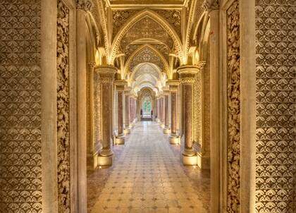 El impactante interior neogótico del palacio portugués.