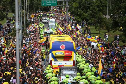 El impactante recibimiento a la selección colombiana en Bogotá