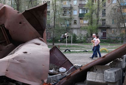 El impacto de la guerra en Kostyantynivka, en la región de Donetsk. (Anatolii STEPANOV / AFP)