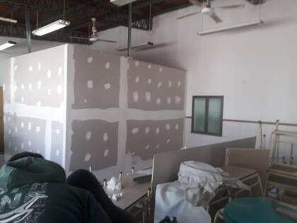 Las aulas que están acondicionando para los chicos del jardín