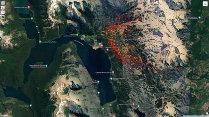 El incendio en el Parque Nacional Los Alerces, según satélites de detección de fuego