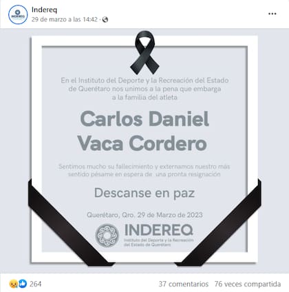 El Indereq dio a conocer la noticia el miércoles por la tarde