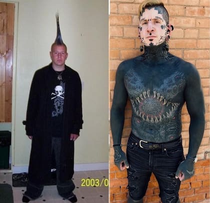 El influencer mostró cómo fue su increíble antes y después de los tatuajes