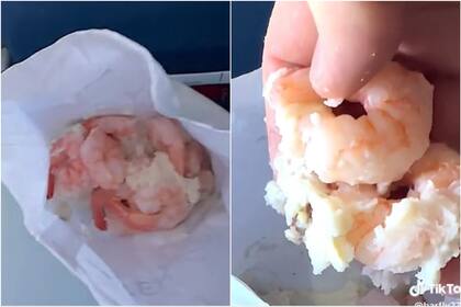 El influencer mostró el producto finalizado antes de ingerirlo en pleno vuelo