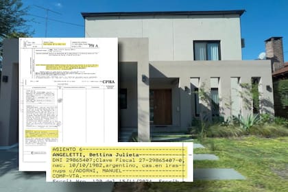 El informe del registro de la propiedad bonaerense que da cuenta de la compra del inmueble de Indio Cua a nombre de Bettina Angeletti, la mujer de Manuel Adorni