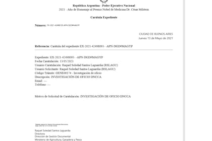 El ingreso del expediente en 2021