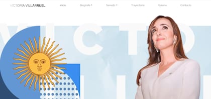 El inicio de la página web "Todo por Argentina" que detalla la biografía, gestión, trayectoria y recorridos por el país de Victoria Villarruel