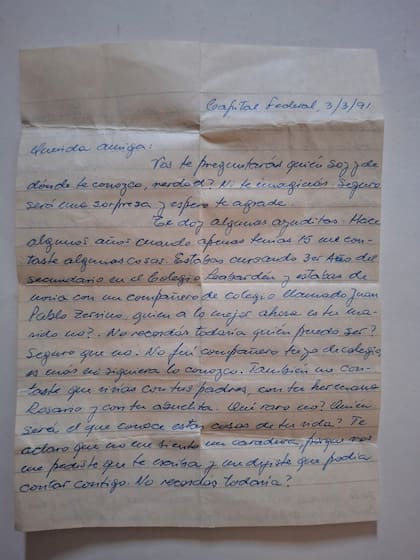 El inicio de la respuesta de Manuel, de 1991