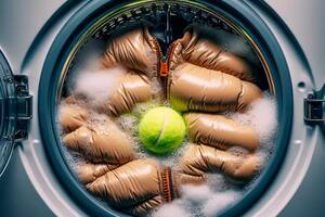 El insólito truco de la pelotita de tenis para lavar la ropa